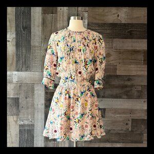 Zadig & Voltaire Remus Tattoo dress small floral pirate mermaid cute goth silk